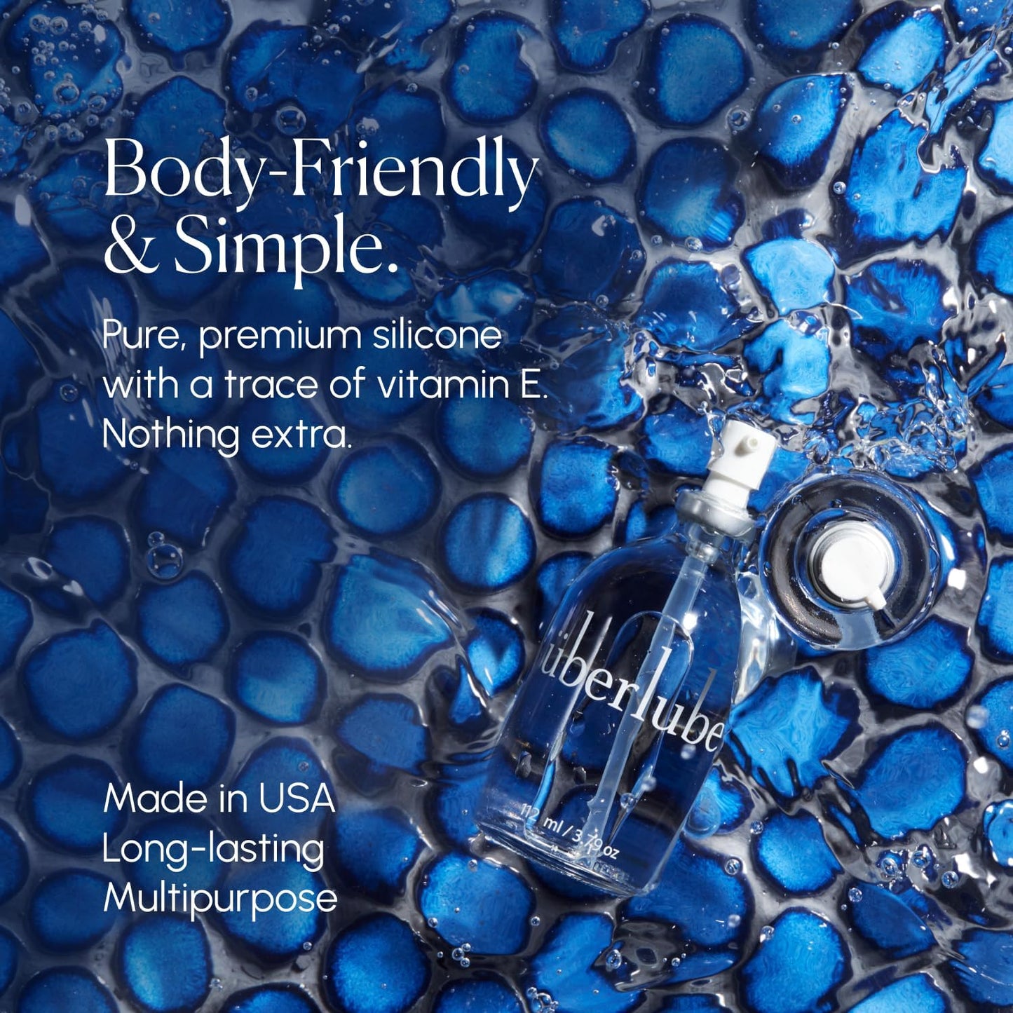 Uberlube Silicone Base Lube - Unscented Silicone Lubricant Personal Lubrication : Latex Safe Privacy Sex Lube Liquid for Couples Women & Men - Flavorless, Vaginal & Anal - 112ml